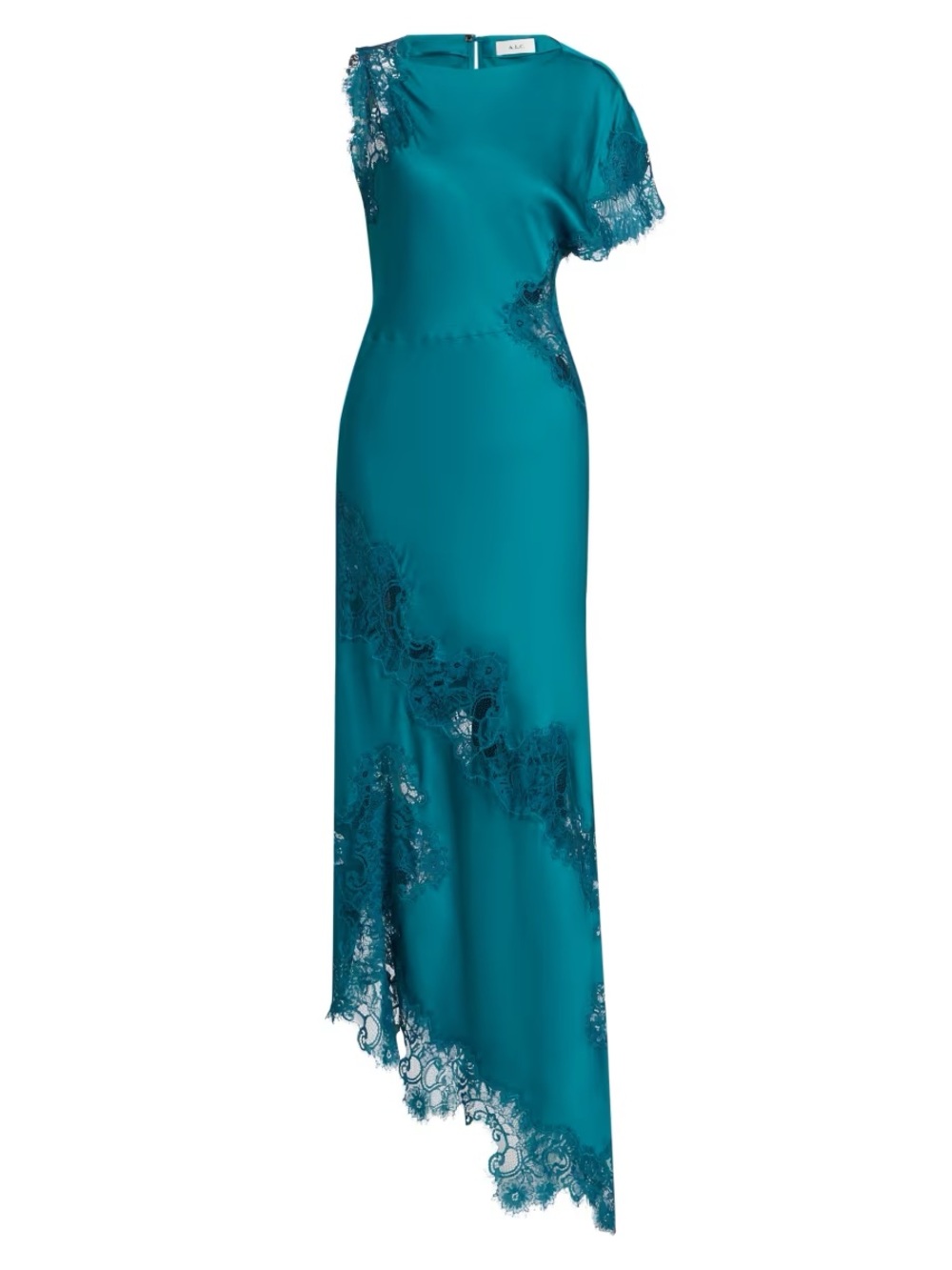 ALC Alessia Textured Satin And Lace Maxi Dress